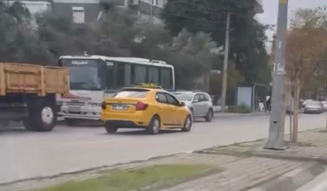 İzmir'de ters yönde giden taksi sürücüsüne ceza