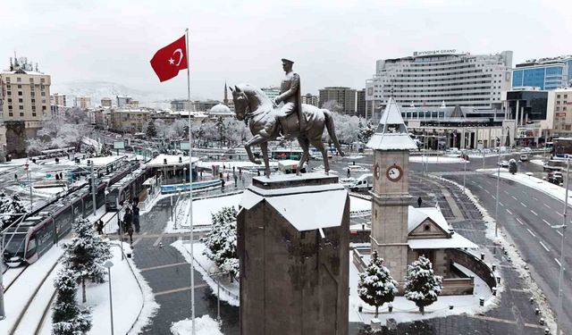 Kayseri'de kar güzelliği