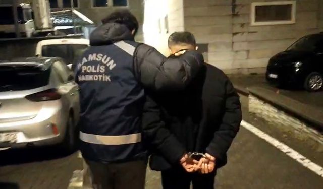 Samsun'da uyuşturucu suçundan 18 yıl 9 ay hapis cezası bulunan şahıs yakalandı