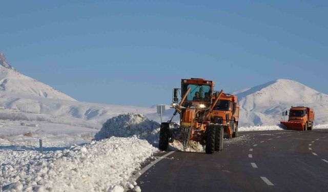 Van'da kar mesaisi: Yol kenarlarında biriken kar kütleleri temizleniyor