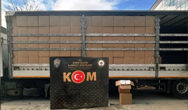 Bursa'da 10 milyon 510 bin adet kaçak makaron ele geçirildi