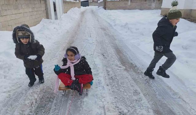 Erciş'te yoğun kar yağışı