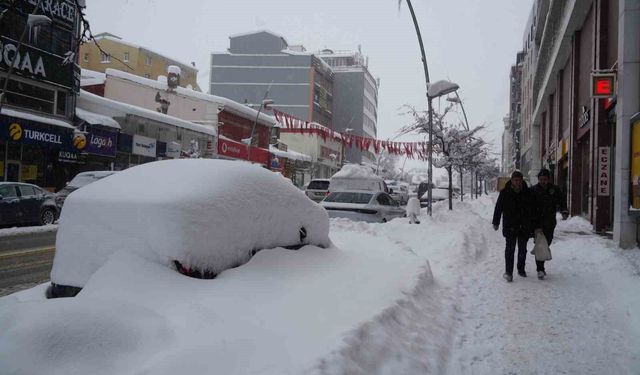Kar Erzurum'u esir aldı, araçlar karın içinde kayboldu