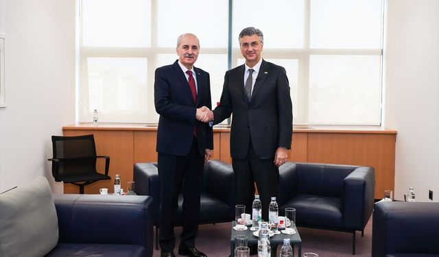 TBMM Başkanı Kurtulmuş, Hırvatistan Başbakanı Plenkovic ile görüştü