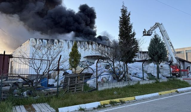 Tire'de organize sanayi bölgesindeki depoda çıkan yangın kontrol altına alındı