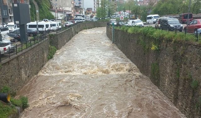 Ordu'nun bazı ilçelerinde şiddetli yağış etkili oldu