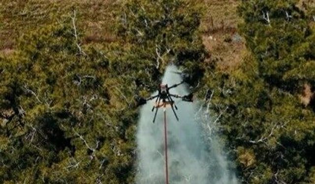 Yangında ilk kez kullanılan yenilikçi dron sistemi başarıyla test edildi