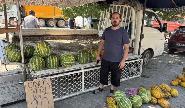 Aydın'da semt pazarından geçmek isterken karpuzları ezen sürücüye para cezası