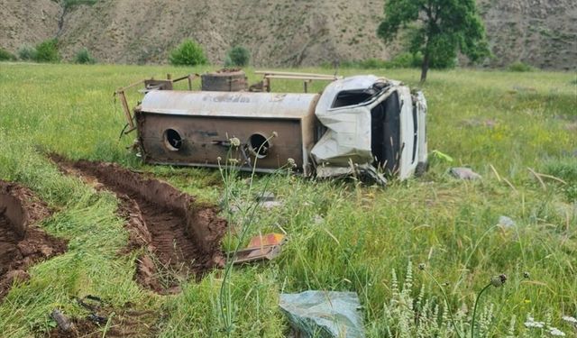 Bingöl'de devrilen su tankerindeki 1 kişi öldü, 1 kişi yaralandı