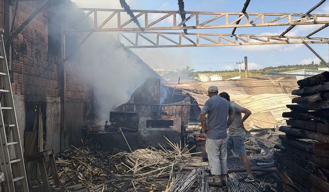 Kocaeli'de palet fabrikasında çıkan yangın söndürüldü