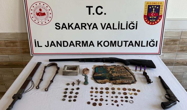 Sakarya'da tarihi eser niteliğinde 63 obje ele geçirildi