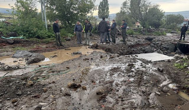 Ardahan'da sağanak ve dolu bazı köy ve mahallelerde hasara neden oldu
