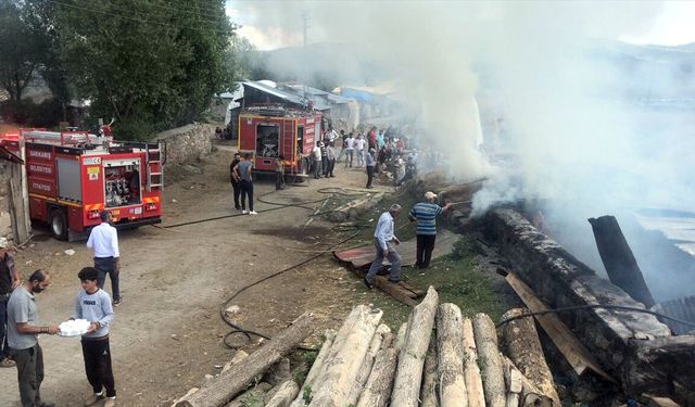 Kars'ta 3 ev, 3 samanlık ve 2 ahır yangında kullanılamaz hale geldi