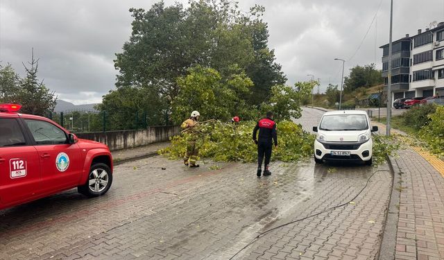 Bartın'da sağanak ve kuvvetli rüzgar etkili oldu