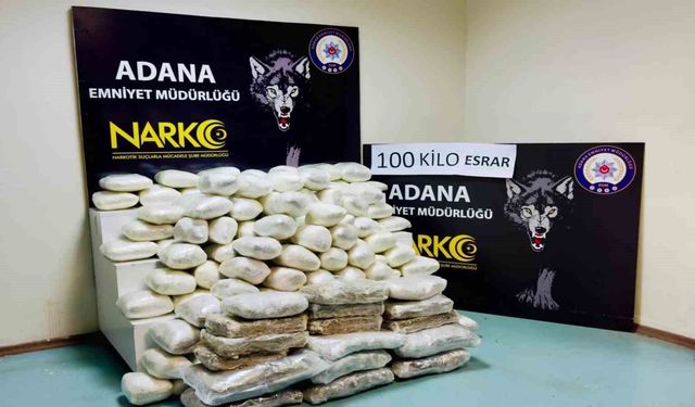 Adana'da dev operasyon: 100 kilogram esrar ele geçirildi