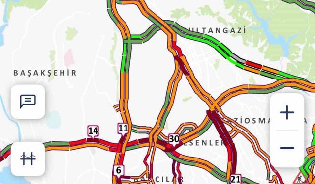 İstanbul'da yağmur trafiği: Yoğunluk yüzde 87 oldu