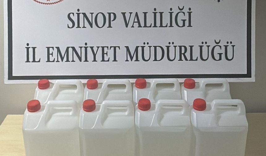 Sinop’ta 40 litre etil alkol ele geçirildi