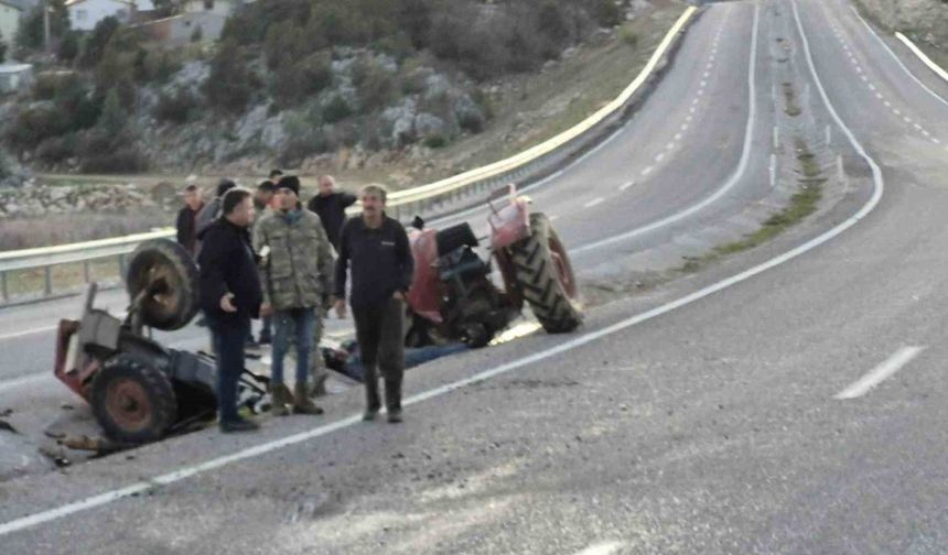 Seyir halindeki traktör ikiye bölündü: 1 ölü, 1 yaralı