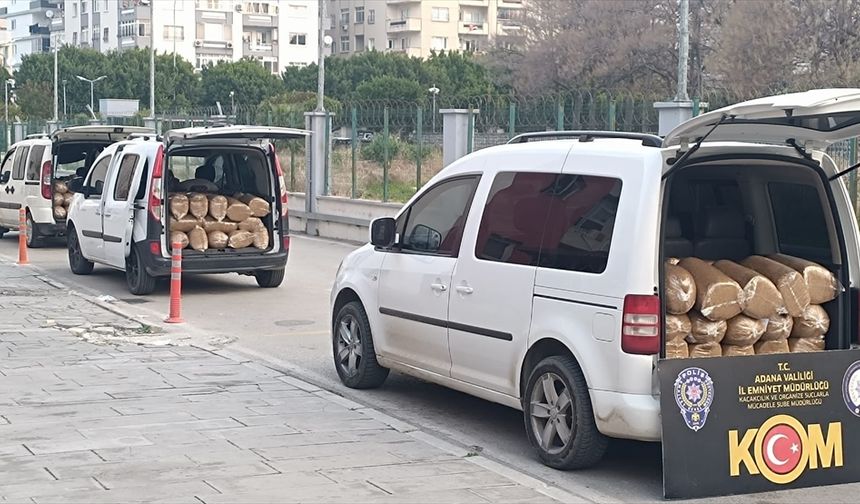Adana'da 2 ton kaçak tütün ele geçirildi, 6 kişi gözaltına alındı