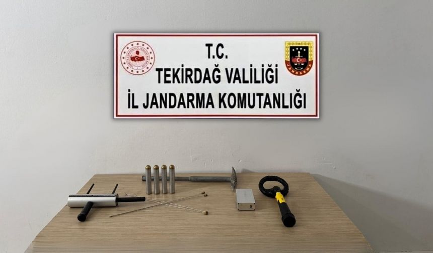 Tekirdağ'da kaçak kazı yapan 4 şüpheli suçüstü yakalandı