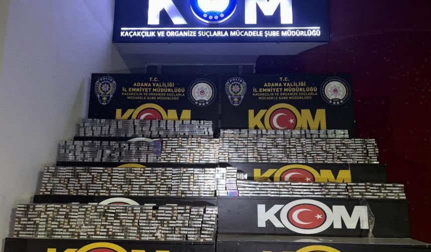 Adana'da bir tankerde 19 bin 595 paket kaçak sigara ele geçirildi
