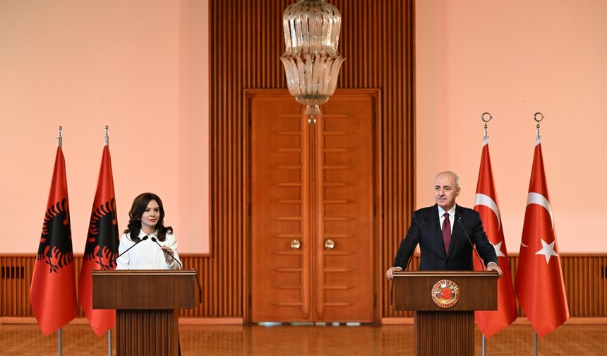 Arnavutluk Meclis Başkanı Spiropali, TBMM Başkanı Kurtulmuş ile ortak basın toplantısında konuştu: