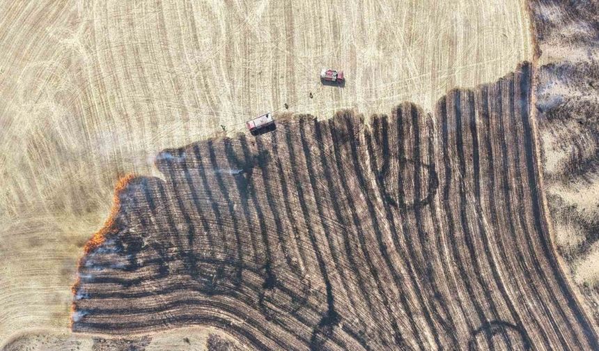 Kırıkkale’de anız yangını