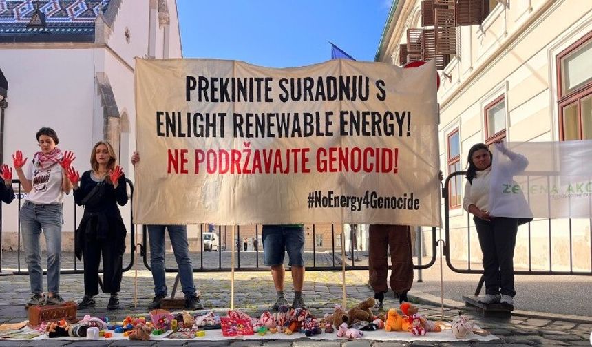 Hırvatistan'da, İsrailli enerji şirketiyle iş anlaşması yapan hükümet protesto edildi