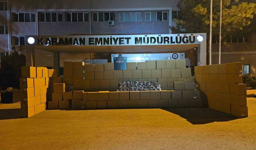 Karaman’da 3 milyon 300 bin adet boş makaron ele geçirildi