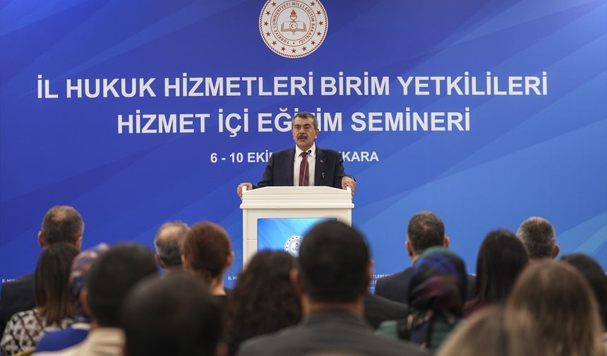 Bakan Tekin 'İl Hukuk Hizmetleri Birim Yetkilileri Hizmet İçi Eğitim Semineri'nde konuştu:
