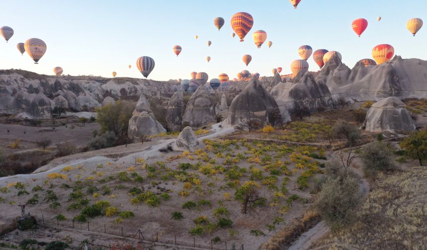 Sonbahar manzaraları Kapadokya'ya renk kattı