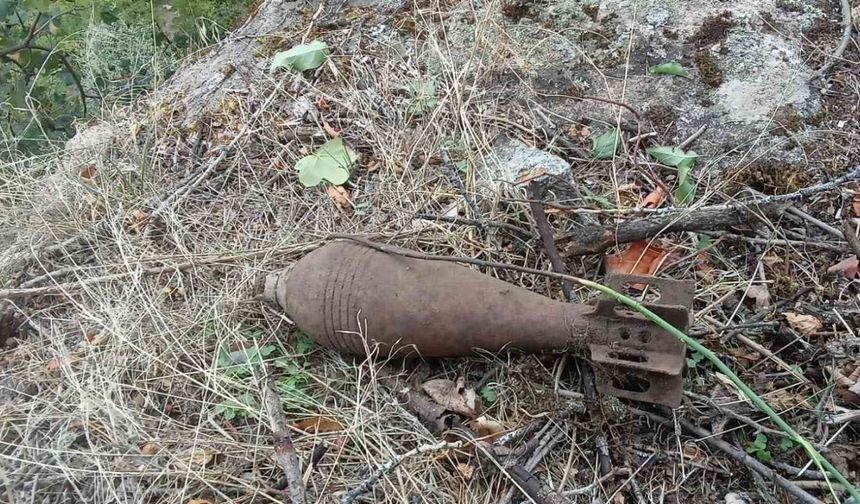 Gümüşhane’de 1. Dünya Savaşı’ndan kalma patlamamış havan mermisi bulundu