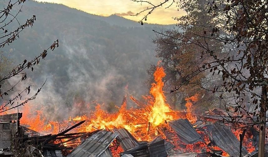 Karabük'te ahşap evde çıkan yangında 5 kişi dumandan etkilendi