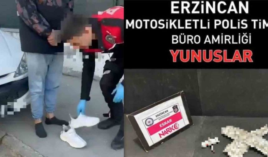 Ayakkabı içinden esrar çıktı