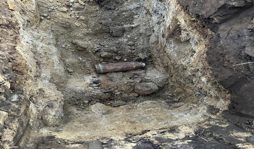 Tarlada bulunan top mermisi imha edildi