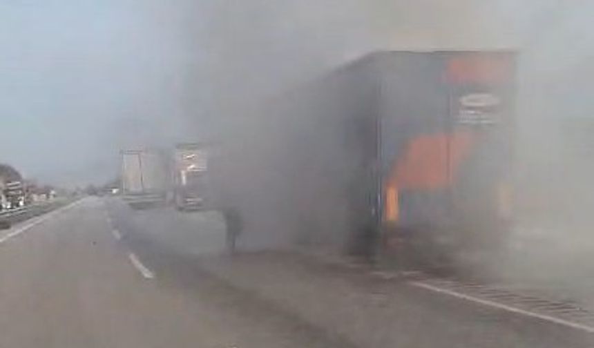 Tokat’ta tır sürücüsünün hızlı müdahalesi muhtemel faciayı önledi