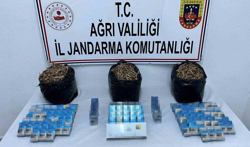 Ağrı'da kaçak sigara ve safran tohumu ele geçirildi