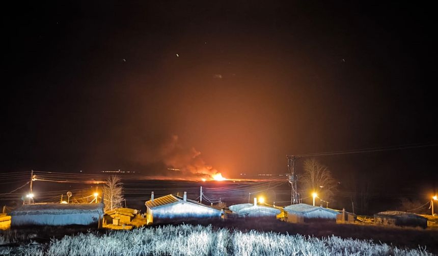 Eber Gölü'nde sazlık alanda çıkan yangın söndü