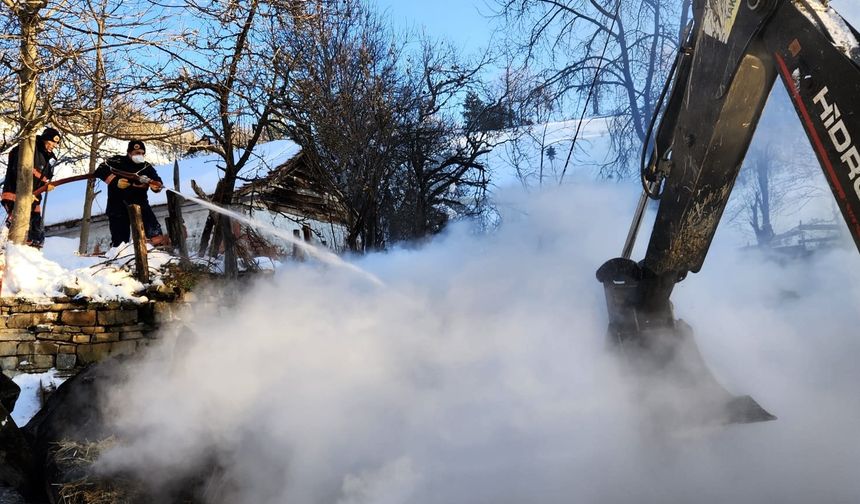 Sinop'ta ahırda çıkan yangında 9 büyükbaş hayvan telef oldu