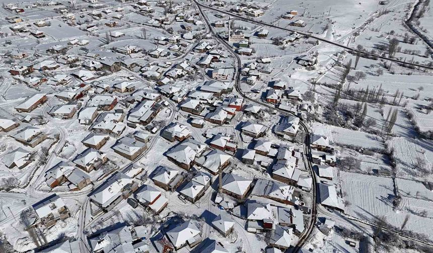 Uşak'ta kartpostallık kar manzaraları