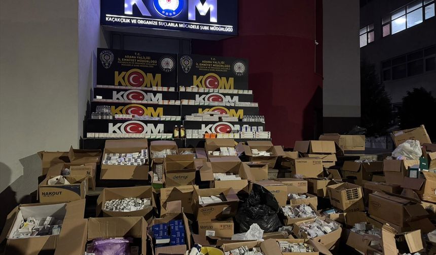 Adana'da ruhsatsız depoda 1 milyon 123 bin 443 ilaç ele geçirildi