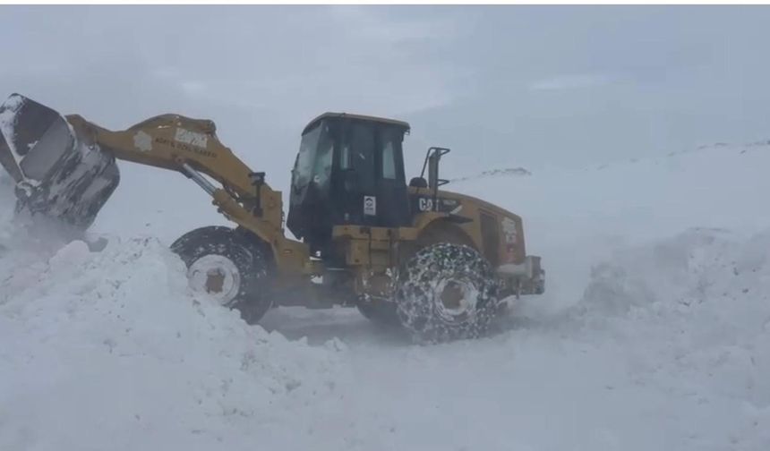 Kar kalınlığının 2 metreyi bulduğu Ağrı'da ekiplerin zorlu mesaisi