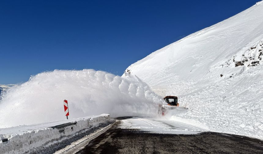 Ardahan-Şavşat kara yoluna düşen çığ temizlendi