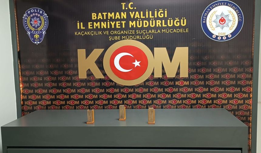 Batman'da kaçakçılık operasyonunda 2 kilo 581 gram altın ele geçirildi