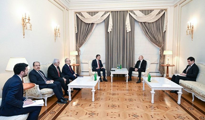 Azerbaycan Cumhurbaşkanı Aliyev, Cumhurbaşkanı Yardımcısı Yılmaz'ı kabul etti