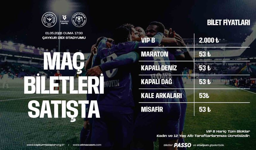 Çaykur Rizespor - Konyaspor maçının biletleri 53 TL'den satışa çıktı