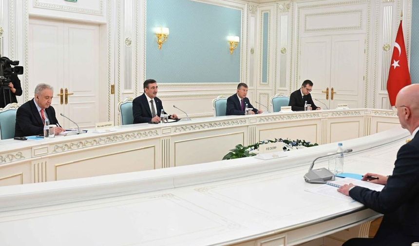 Cumhurbaşkanı Yardımcısı Yılmaz, Kazakistan Cumhurbaşkanı Tokayev ile görüştü