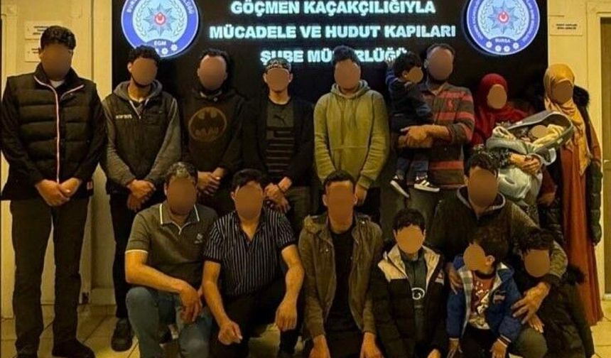 Bursa'da göçmen kaçakçılığı operasyonu: 18 kaçak göçmen yakalandı