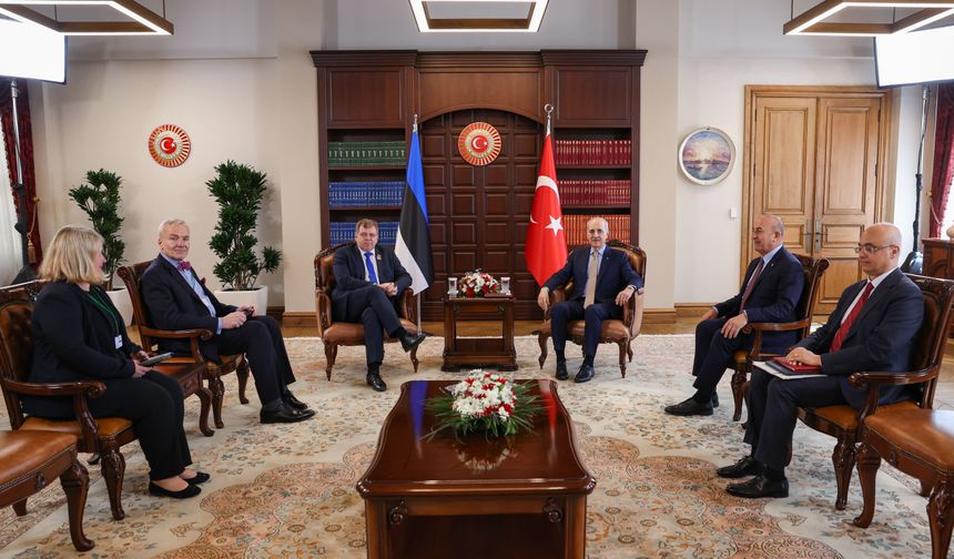 TBMM Başkanı Kurtulmuş, Estonya Parlamentosu Başkanı Hussar ile görüştü