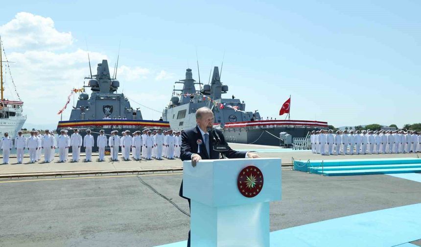 Cumhurbaşkanı Erdoğan: Askeri gemi inşa sanayimiz, 103 yıllık cumhuriyet tarihimizin en verimli günlerini yaşıyor